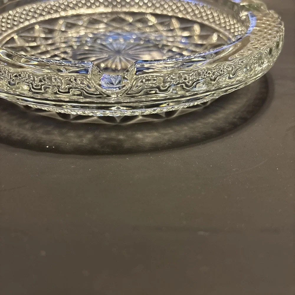 Vintage Anchor Hocking Wexford Clear Glass Ashtray Large 8.5